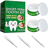 Tooth Repair Kit - 60g Temporary Fake Teeth Replacement Beads Kit with 3 Pieces Dental Tweezers Tools for Temporary Restorati
