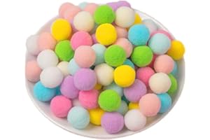 QIKAARA 250 Pieces Pom Poms Assorted Colors, 0.8 inch Fuzzy Craft Pompoms, Soft Fluffy Puff Balls for DIY Arts and Bulk Craft Making Decorations Supplies (Multicolor Series, 2 cm / 20 mm)