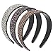 3 Pack Jeweled Rhinestone Headbands for Women and Girls, Hair Accessories (Silver, Rose Gold, Pink)