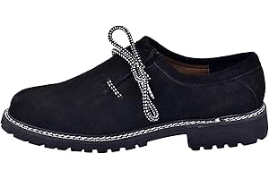 Gentry Choice Authentic Bavarian Shoes Suede Leather Shoes Black Oktoberfest Outfit German Boots Western Traditional Shoes