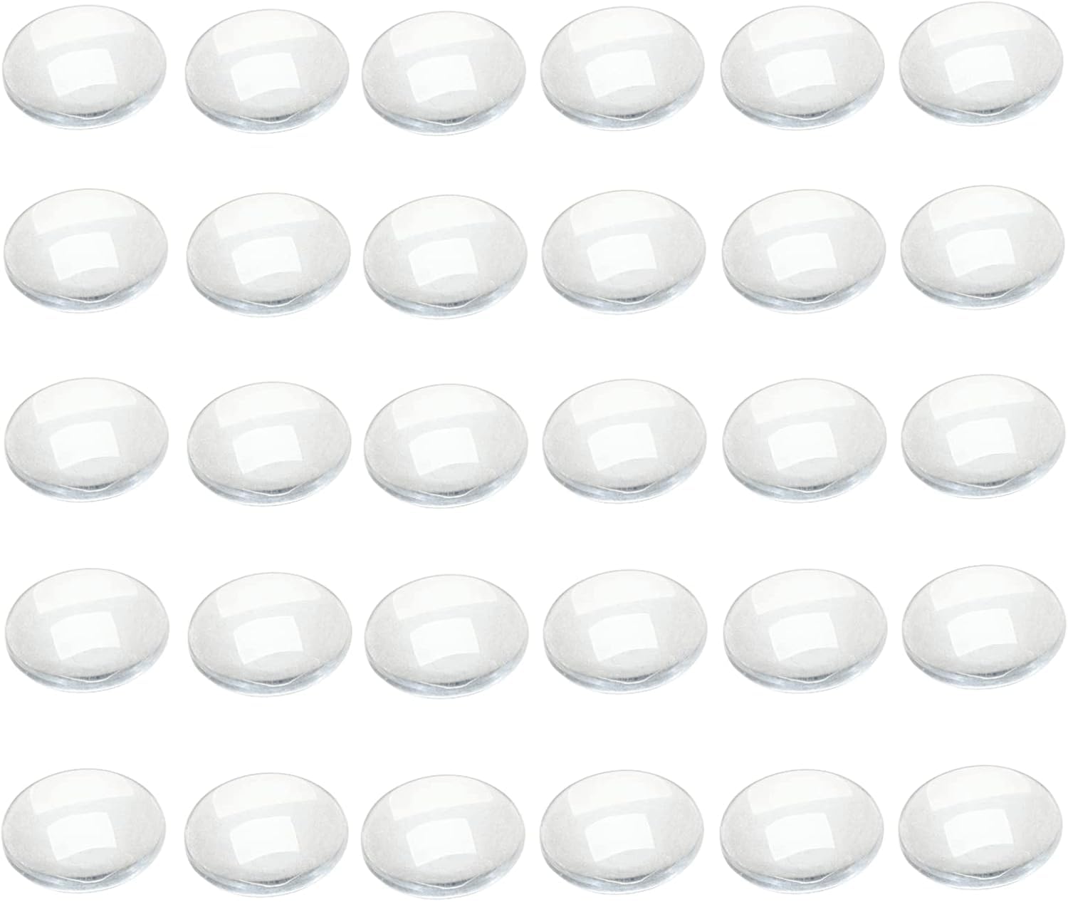 Dophee Transparent Glass Cabochons, 30PCS Crystal Clear Round Cabochons 20mm Flat Back Glass Dome Tile for Jewellery Making Photo Pendant Necklaces Craft