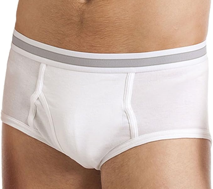 Haigman Mens 3 Pack Combed Cotton Classic Rib Briefs Open Fly Slip