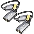 UANTIN 2-Pack Display Port to HDMI 4K Adapter | Braided DP DisplayPort Male to HDMI Female Uni-Directional Converter for PC Dell HP AMD NVIDIA Laptop HDTV Monitor and Other Passive