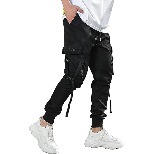 MOKEWEN Men's Two Tone Cargo Jogger Ankle Band Active Harem
