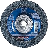 PFERD Polifan PSF Abrasive Flap Disc, Large Radius, Radial Shape, Threaded Hole, Phenolic Resin Backing, Zirconia Alumina, 5