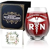 AGMDESIGN Funny Two Sided Good Day Bad Day Don't Even Ask RN Registered Nurse Wine Glass with Gift Box, Gift for Doctor, Medicine, Assistant, Physician, Nurse, Students, Graduation Gifts for Men Women