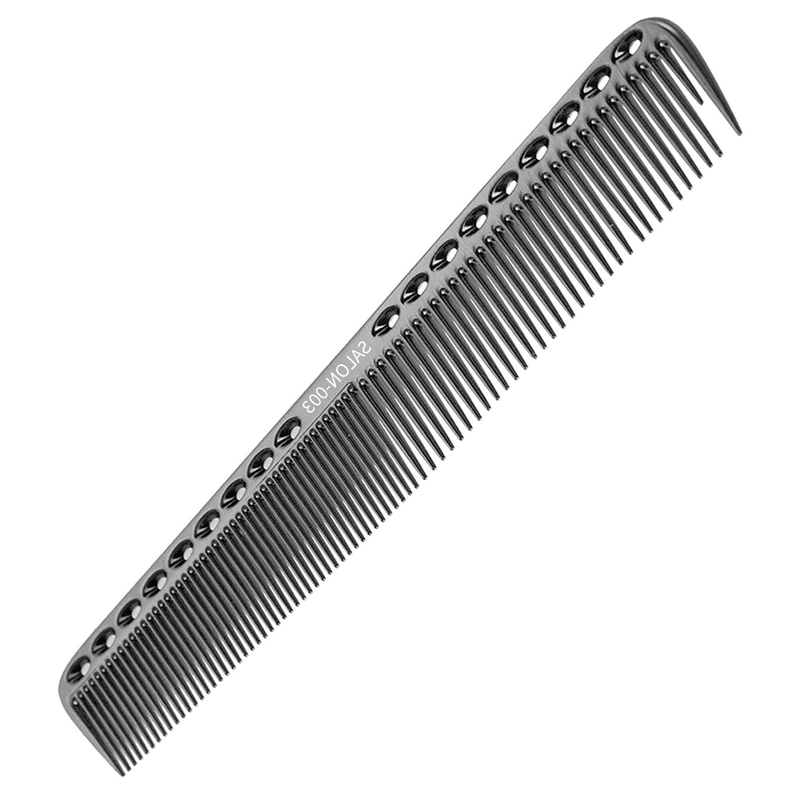 Professional Hair Combs, Aviation Aluminum Metal Cutting Comb Hairdressing Comb, Salon Comb Master Barber Comb for Cutting and Hair Styling, Black- L
