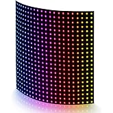 BTF-LIGHTING WS2812B RGB 5050SMD Individually Addressable Digital 22x22 484 Pixels 6.3in x 6.3in LED Matrix Flexible FPCB Dre