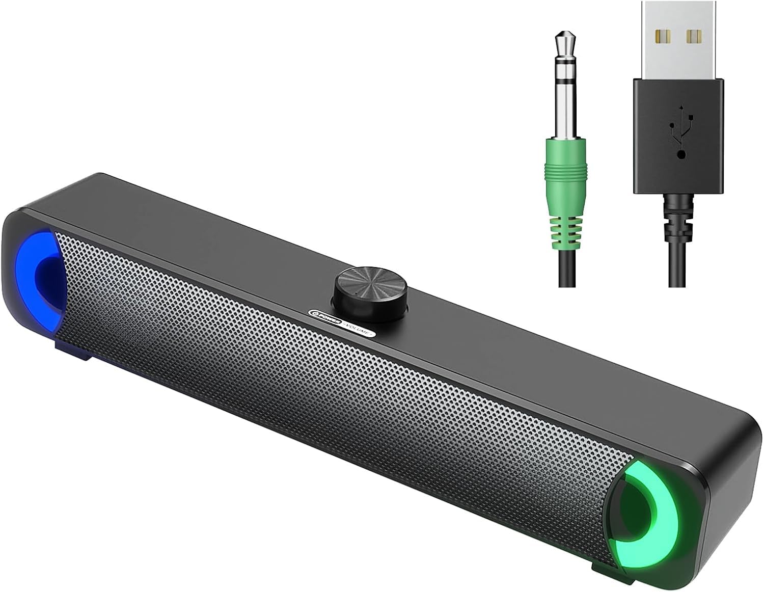 HPYLIF·H USB PC Lautsprecher, PC Soundbar,Computer Gaming Lautsprecher mit Surround Stereo Audio Buntes RGB Licht,Wired Soundbar für Notebook,PC,Laptop,Desktop - Plug and Play
