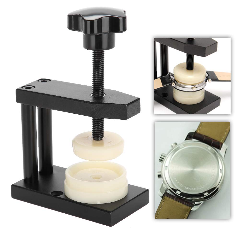 Firm Watch Crystal Press Tool Practical,with 12 Dies Watch Press Set Back Case Closer, Watchmaker Repair Tool Kit for Closing Watch Case
