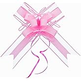 WEWILUCK Pink Pull Bows for Presents - Large Gift Bows for Gift Baskets, Flower Paper Wrapping, Ideal for Women, Party, Valentines Day, and More(8 inches, 10PCS)