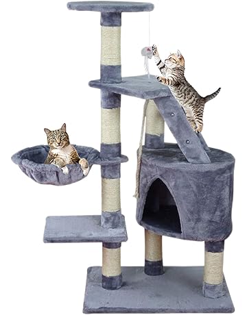 MC Star Árbol para Gato con Rascador de 120cm,Arañazo Juguete de Gatos de Sisal