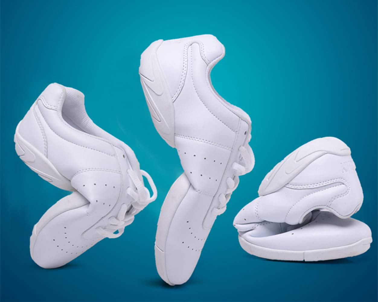 DADAWEN Adult & Youth White Cheerleading Shoes Sport Training Tennis Sneakers Competition Cheer Shoes - Image 4