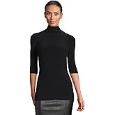 Norma Kamali Women's Slim Fit Short Sleeve Turtle Top (24)