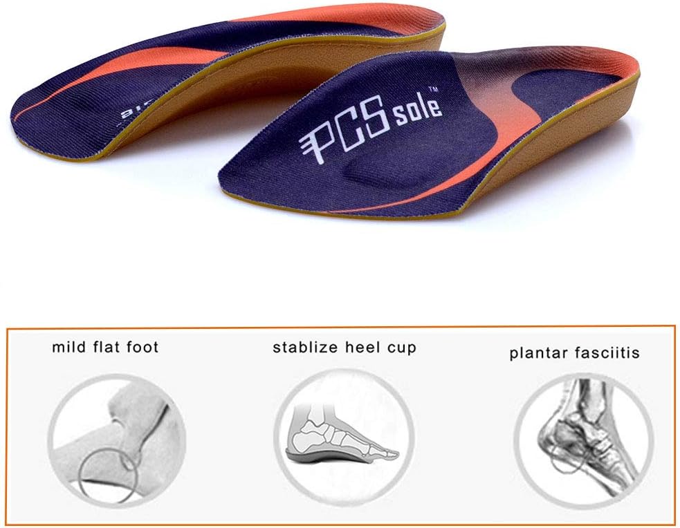 PCSsole 3/4 Length Comfort Orthotic Inserts for Flat Feet,Plantar Fasciitis, Bone Spur,Arch Support for Men and Women-Walking, Standing ((L:(Men9-11/Women10-12))): Health & Personal Care