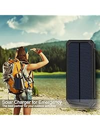 Solar portátil cargador de teléfono 15000 mAh friengood Solar Power Bank con luz LED para de emergencia al aire última intervensión, doble puerto USB funciona con energía solar cargador de batería para iPhone, iPad, Android teléfonos móviles, Negro
