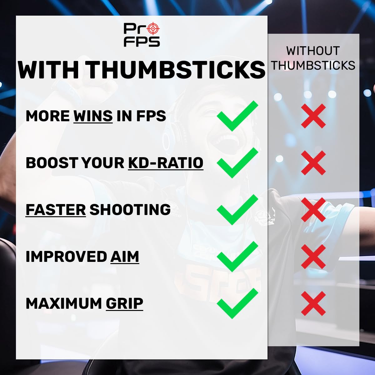 ProFPS Thumbsticks Aufsätze: PS5 & PS4 Zubehör - Controller Sticks für Aimbot Genauigkeit - Optimales Playstation Zubehör für Esports (Blackout - Concave Set) 4