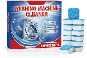 DINGCAIDC Washing Machine Cleaner Tablets, 24 Pieces, Phosphate Free, Fresh Scent, Cleans Freshens and Protects, Descaling Ma