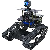 XiaoR Geek Raspberry Pi Smart AI Robot Car Kit, ROS SLAM Tank Car with LIDAR Mapping Navigation, Hd Camera, 3.5 inch Touch Display Programming Project for Adults(Black with Raspberry Pi)