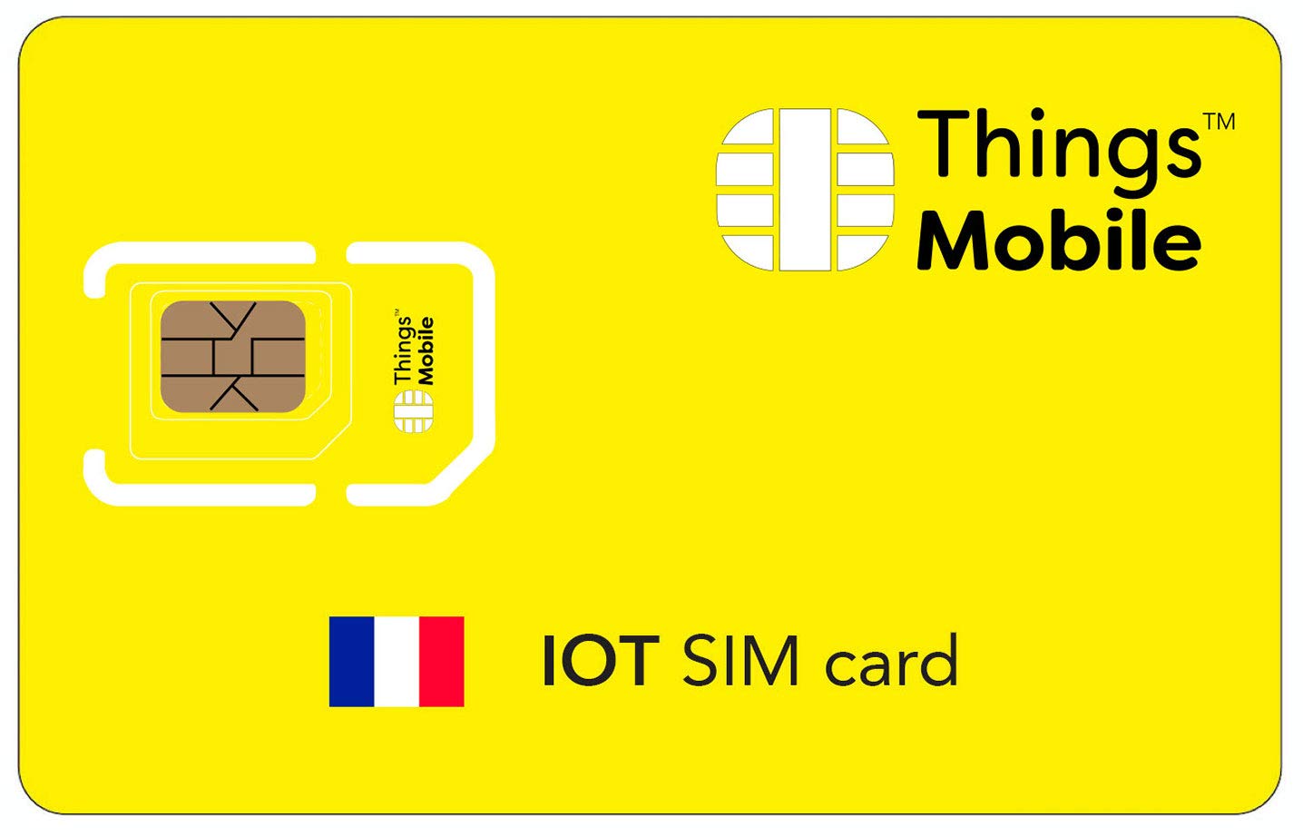 IOT SIM Card for FRANCE - Things Mobile - with Global Coverage and Multi-Operator GSM/2G/3G/4G LTE Network, No Fixed costs, No Expiration Date and Competitive Rates, with €10 Credit Included
