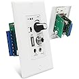 PNWCZ Wall Amplifier Compatible with Bluetooth 4 Channels Volume Control Wall Plate with USB/MIC/AUX(3.5mm) Inputs Terminal Block Connect 4 Speakers