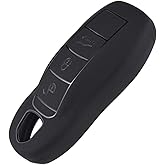Charcoal Black Shockproof TPU Key Fob Cover Trim for Porsche Panamera Macan Cayenne Taycan Cayman Boster Panamera Targa Turbo 911 718 4 S
