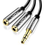 Headphone Splitter, VIOY 3.5mm Stereo Audio Y Splitter Cable Male to Female Dual Headphone Jack Extender for iPhone, Samsung,