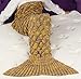 Sun Cling Mermaid Tail Blanket Crochet for Adult Teens Living Room Bedroom Sofa Super Soft Scales Blankets Sleeping Bags-Yellow