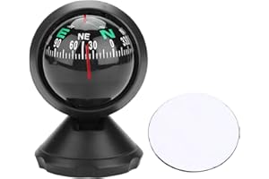 Joyzan Car Compass Ball, Auto Interior Dash Mount Navigation Hiking Pointing Guide Automotive Adjustable Direction Boat Universal Bottom Stick Vehicle SUV Truck RV Marine Caravan Outdoor Dashboard