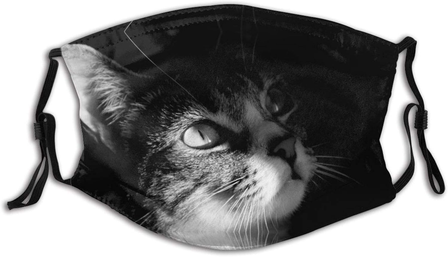 ALLREY Cute Black And White Cat Cute Cat Face Mask Scarf With Filters