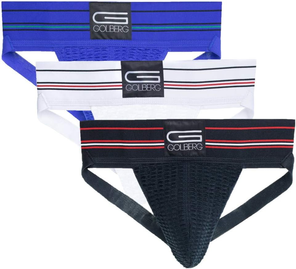 Golberg Protective Athletic Jockstrap With Cup – Adult Size Large – Black & Neon Green – Single Pack