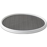 Copco 18-Inch Lazy Susan Turntable Organizer, Non-Skid Pantry or Cabinet Spinner for Spices, Condiments, and Bottles, Durable White/ Gray Design