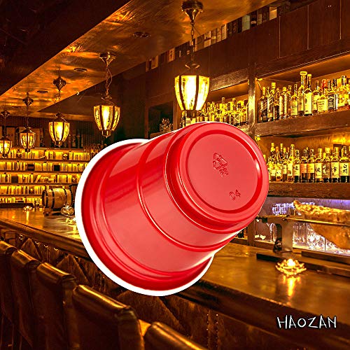 image for HAOZAN 100ct 2oz Shot Glasses Disposable, Cute Red Mini Plastic Cups, 