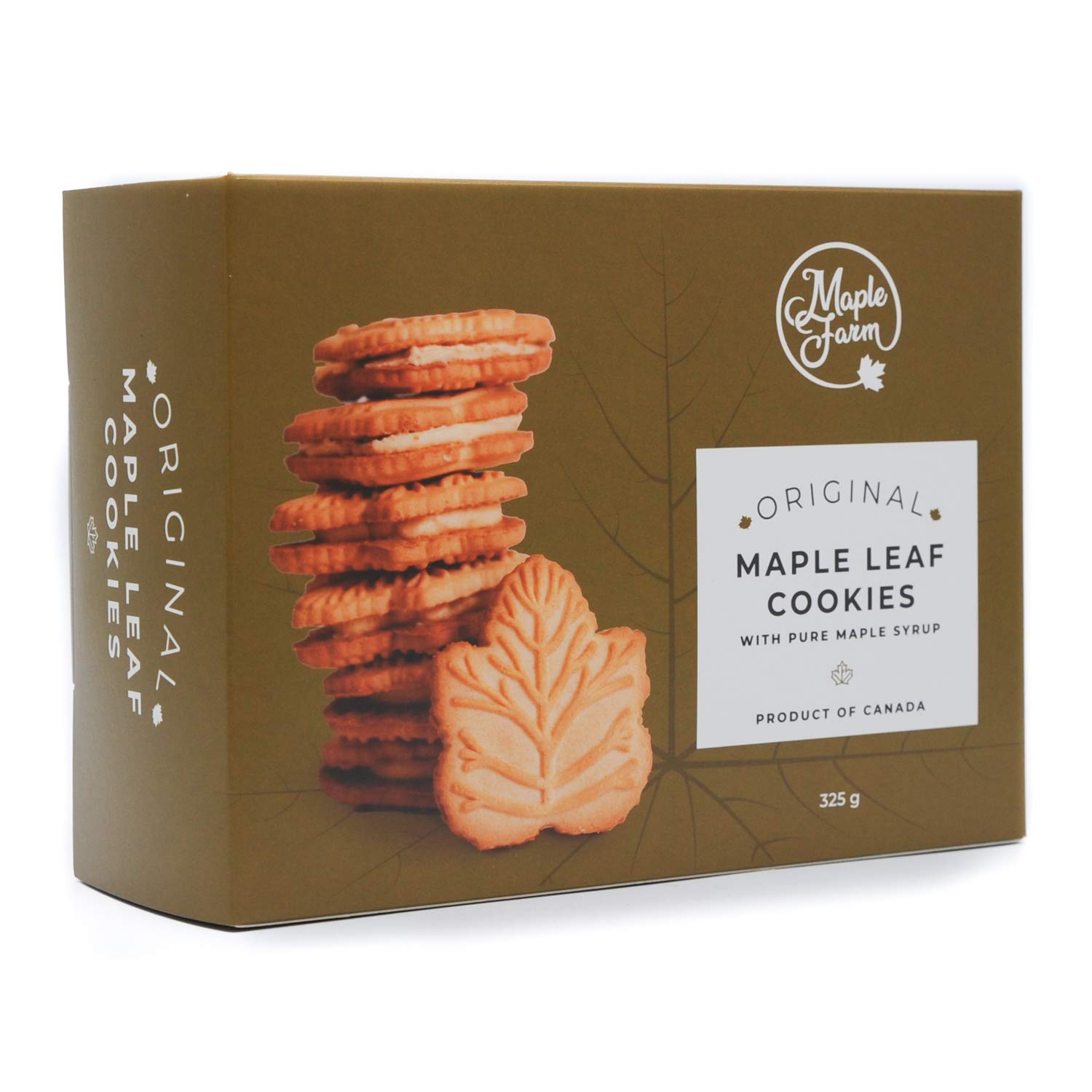 MapleFarm - Maple Leaf Cookies with Pure Maple Syrup. Product of Canada. 325g.