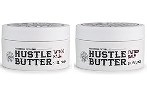 Hustle Butter Deluxe – Tattoo Butter for Before, During, and After the Tattoo Process – Anti-Inflammatory Lubrication – 100% Vegan Replacement for Petroleum-Based Products – 5 oz (2 Pack)