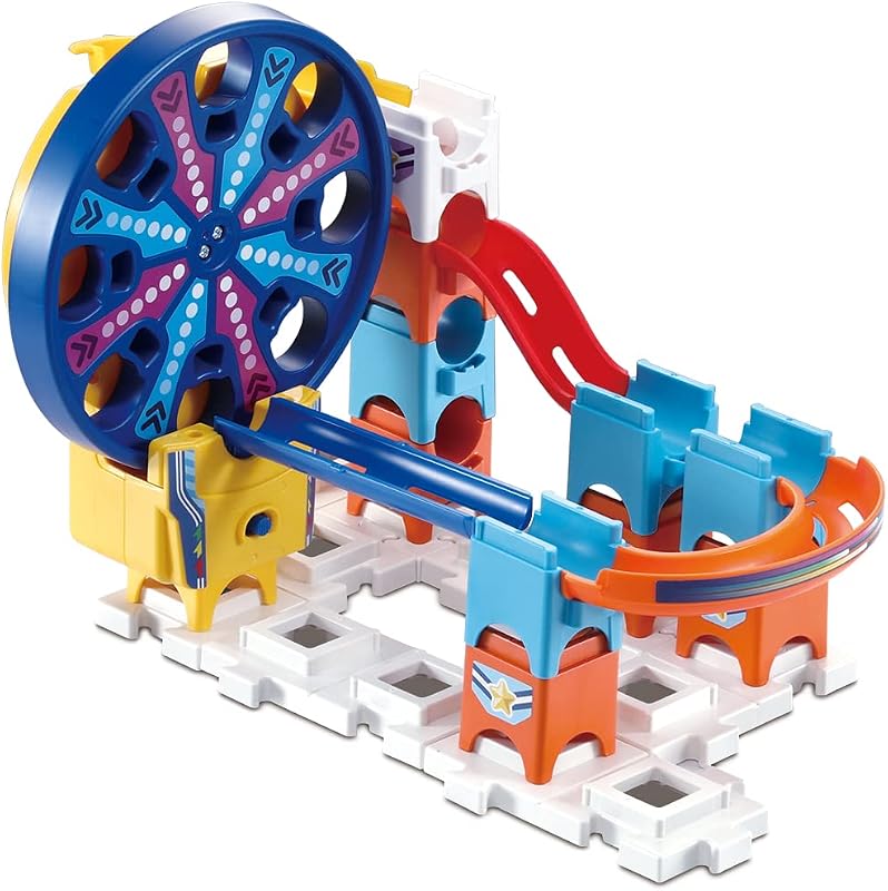 Vtech - marble rush fun fair set eletrônico m200e, circuito interativo de mármore e brinquedo de construção para crianças +4 anos, duas rodas gigantes eletrônicas e mais acessórios, versão esp