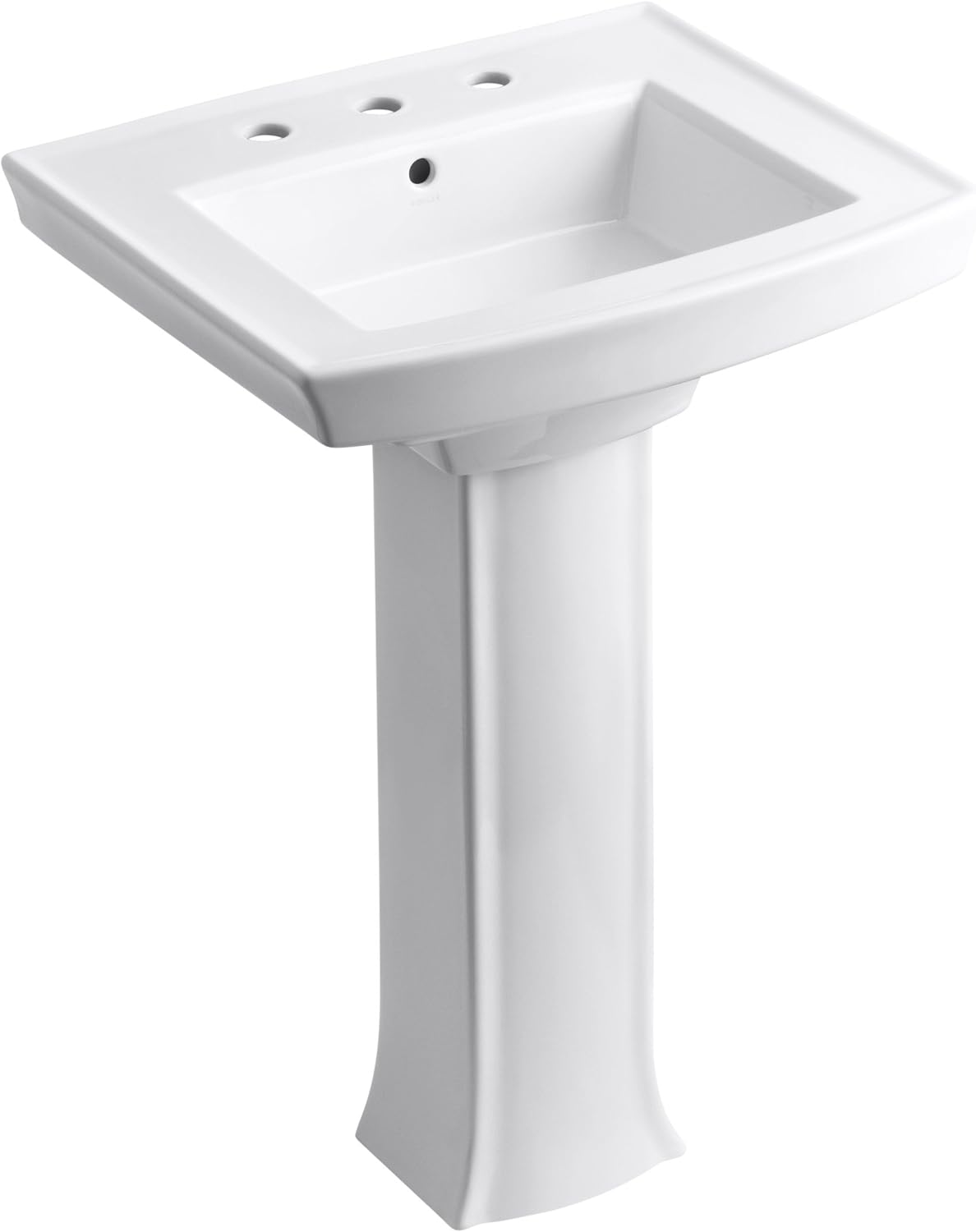 Kohler K 2359 8 0 Archer Pedestal Bathroom Sink White Pedestal Sinks Amazon Com