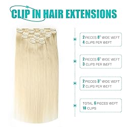 SURNEL Clip in Hair Extensions Platinum Blonde