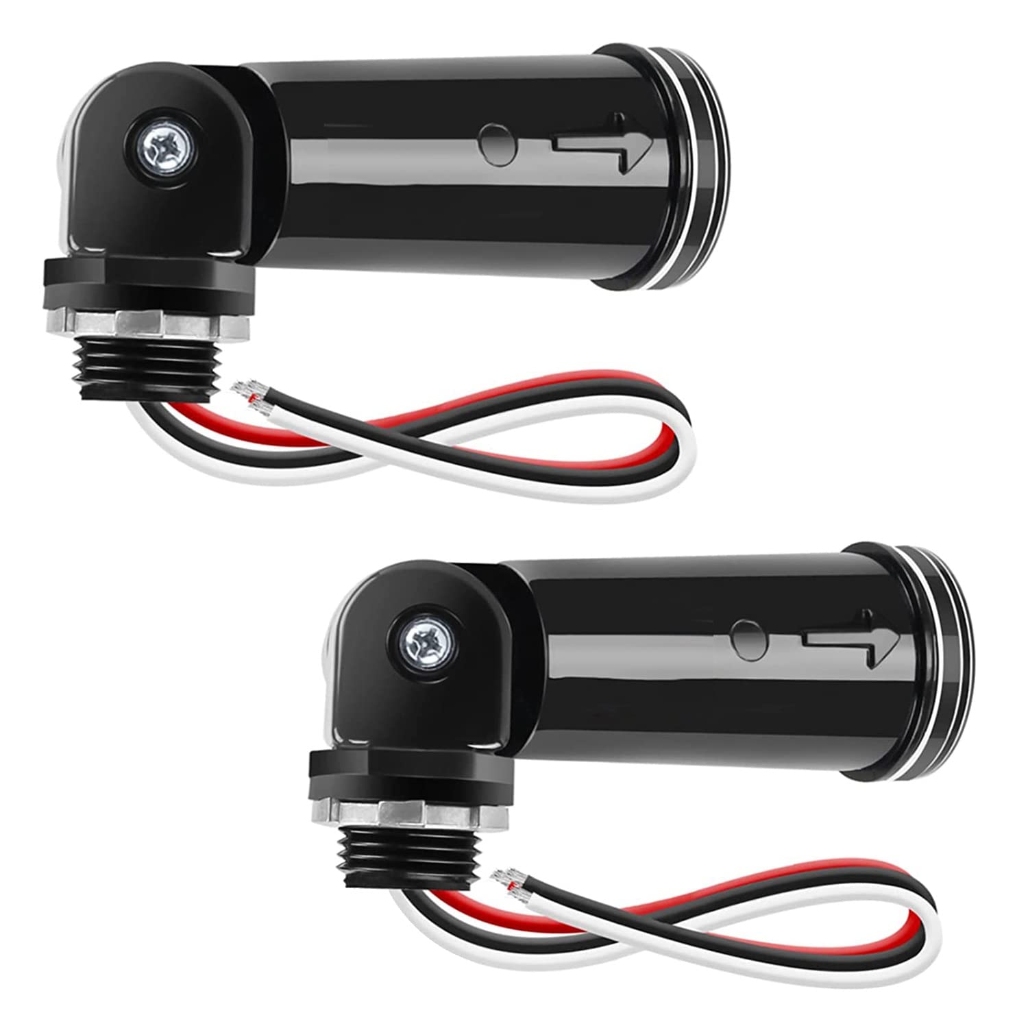 Hopbucan 2 Pack Photoelectric Switch, Photoelectric Sensor Switch Outdoor IP65 Dusk to Dawn Dusk Lighting Control