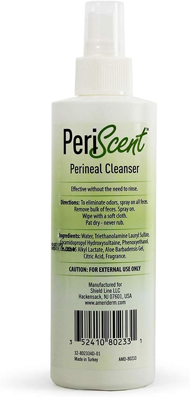 AmeriDerm Premium Perineal Cleanser with AloeVera | PH Balanced Personal Cleansing Spray | Eliminates Odors & Nourishes Perineum Skin | Convenient & Hypoallergenic No Rinse Formula | 6 x 8oz Bottles: Health & Personal Care