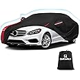 QUNSUNUS 6 Layer Car Cover for Mercedes Benz E-Class Sedan 2006-2024 Waterproof All Weather 210D Windproof for Mercedes Benz E 350 Car Cover Hail Protection with Zipper