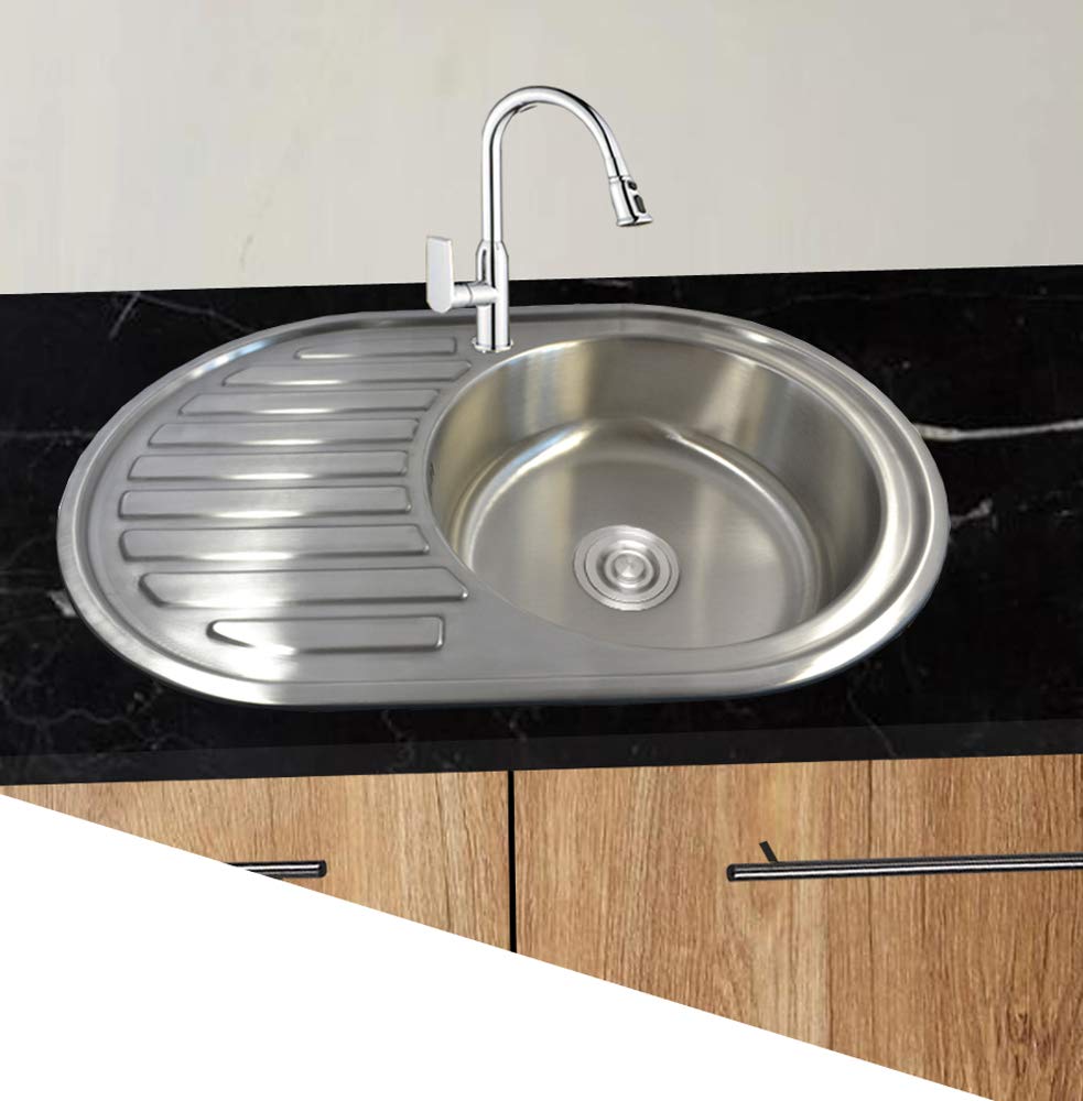 1 x fregadero Acero Inoxidable 304 1 platillos ovalada fregadero de