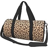 Gbuzozie Sports Gym Bag Leopard Print Travel Duffel Bag Shoes Compartment For Men Women Foldable Lightweight Yoga Gym Sports Bag