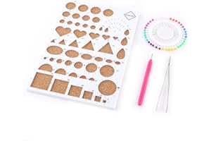 Paper Quilling DIY Craft Kit Template Board + Tweezer + Pins + Slotted Pen Quilling Tools Kit, White