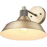 GLOBE Electric 44841 Sutton Outdoor Wall Sconce, Matte Brass Light Fixture, Front Porch Light or Outdoor Barn Light, Exterior