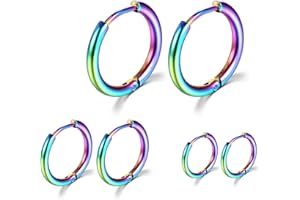 VISHOCA Surgical Stainless Steel Hoop Earrings 8mm/10mm/12mm Small Huggie Hoop Earrings for Women and Men