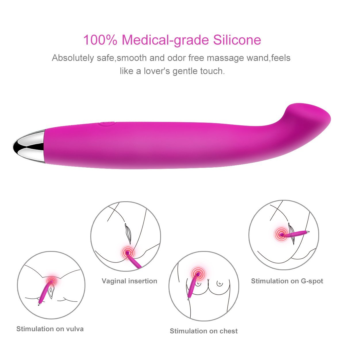 SVAKOM SARA Rechargeable G-Spot Vibrating Vibrator Powerful Vagina and Clitoris Stimulator Dildos Massager for Women or Couples (Purple)