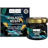 Kapiva Organic Himalayan Shilajit Resin Plus-500mg | Ultra Pure, Golden Grade, 80+ Trace Mineral, Fulvic Acid, Lab Tested | Ashwagandha & Turmeric for Extra Energy | Focus & Immunity | For Men & Women