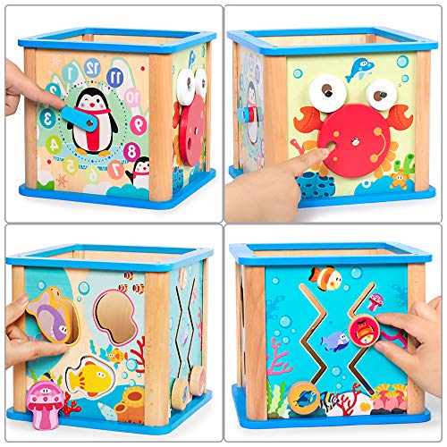 rolimate Colorful Preschool Early Development Wooden Educational Game Toy Gift Box - Activity Centers - Best Birthday Pre-Kindergarten Gift Toy for Age 18 Month and Up Kids Toddlers Baby (2.0) - Thumbnail 2