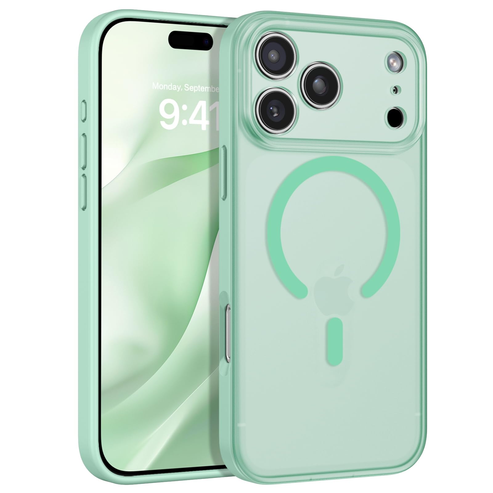 Photo 1 of BENTOBEN Magnetic for iPhone 17 Pro Max Case 2025 [Compatible with Magsafe] [Full Camera Wrapped] Translucent Matte Phone Case iPhone 17 Pro Max Slim Thin Shockproof Women Men Protective Cases, Green